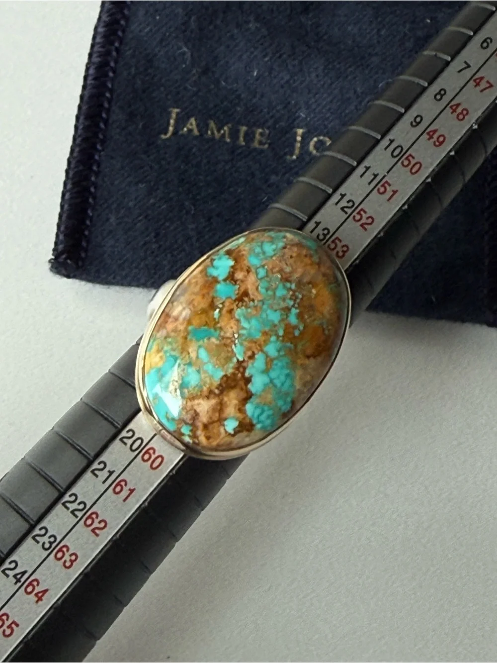 Jamie Joseph Royston Turquoise Ring 14k and sterling silver
